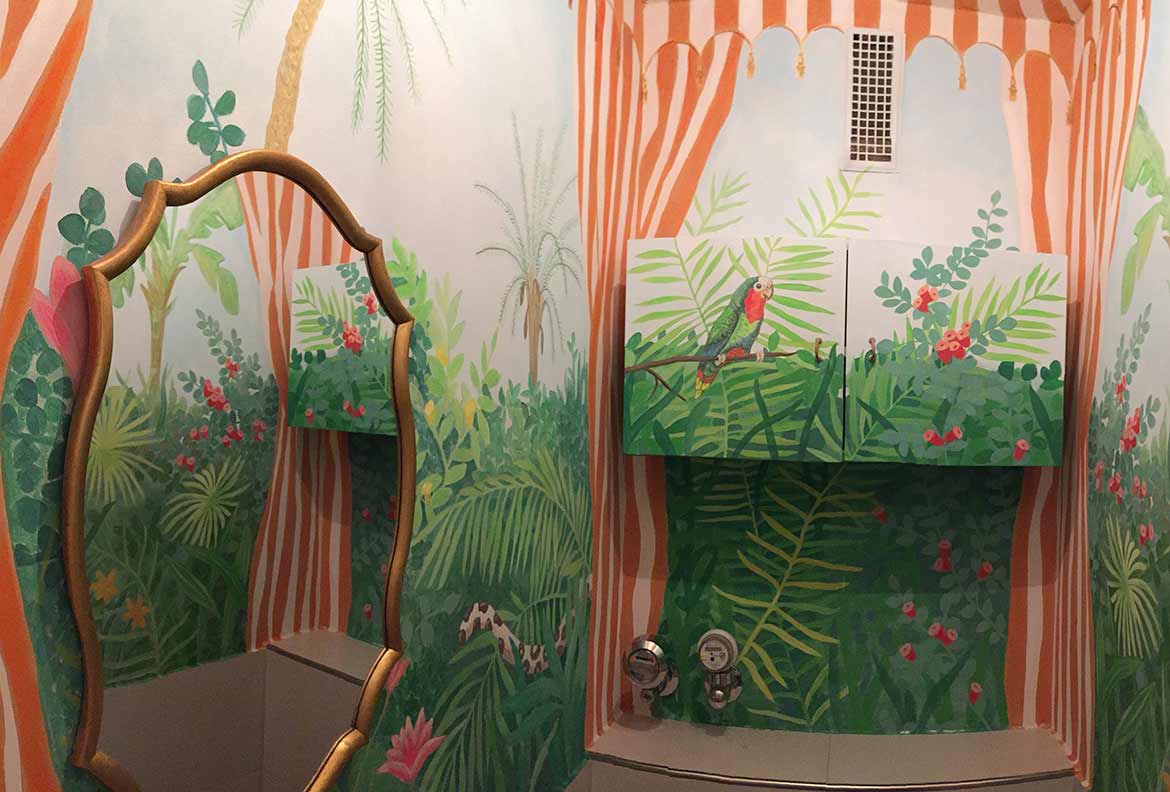 Dschungel Malerei, Dekorationsmalerei, Gäste WC